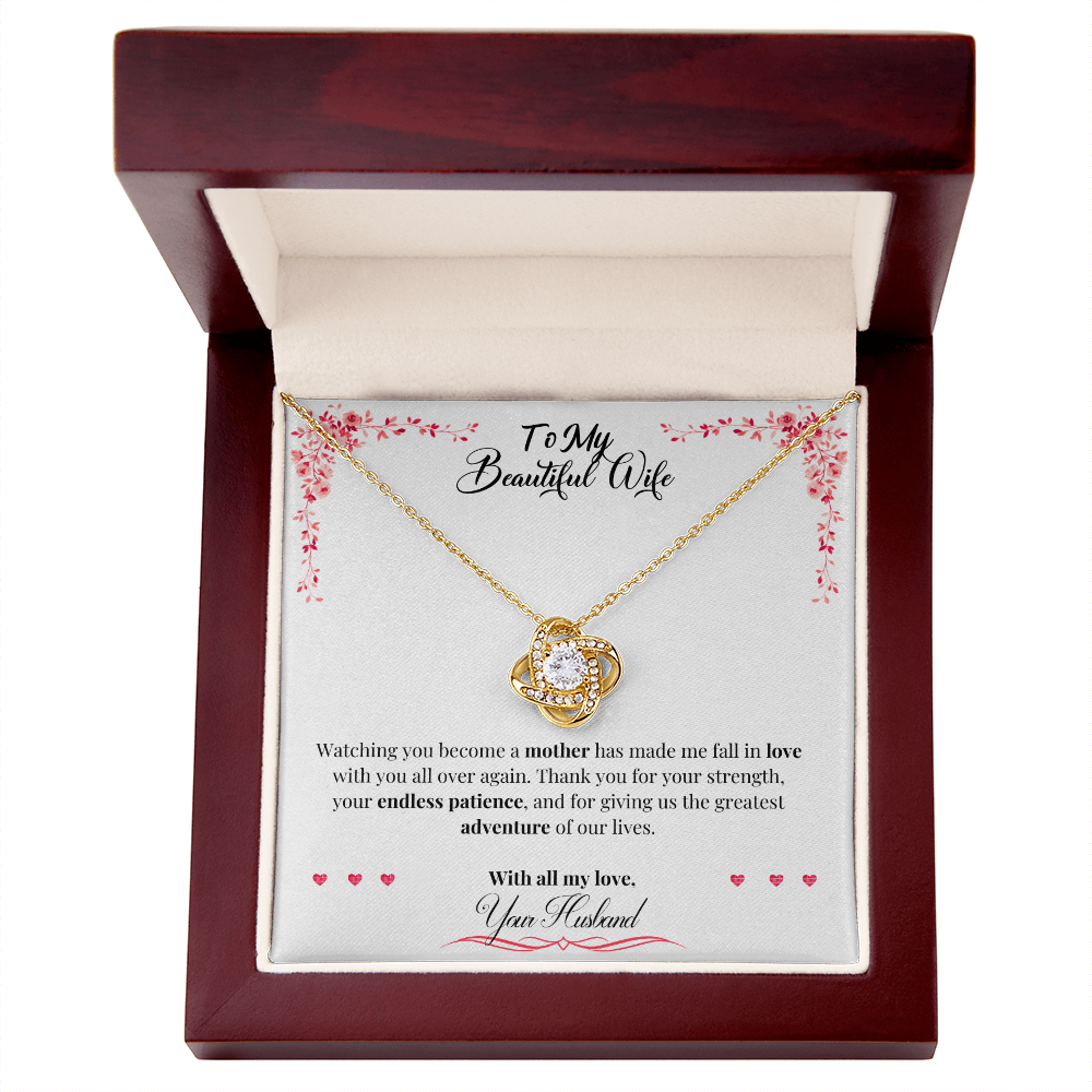 To My Beautiful Wife - First Mother's Day Love Knot Necklace