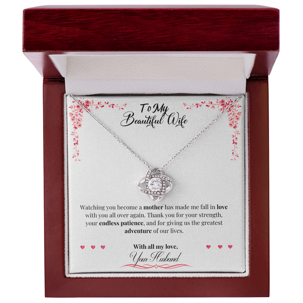To My Beautiful Wife - First Mother's Day Love Knot Necklace